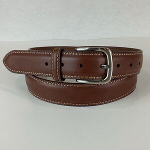 Dickies Men’s Brown Leather Belt with Silver Buckle | 44